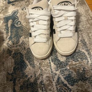 adidas Cream and Black Athletic Shoes